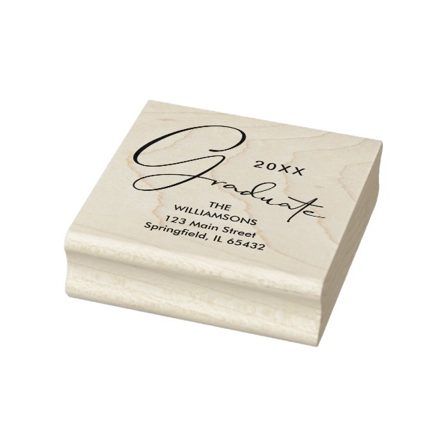 Tampons Encreurs Adresse de retour du script de fin d'études élégan (Tampon)