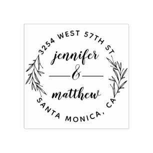 Tampons Encreurs Adresse de retour élégante Couple marié personnali