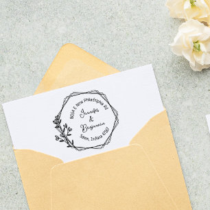 Tampons Encreurs Adresse de retour florale moderne, Couple