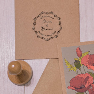 Tampons Encreurs Adresse de retour Lotus moderne, Couple