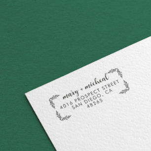 Tampons Encreurs Adresse de retour Mariage couple Élégant minimalis