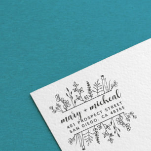 Tampons Encreurs Adresse de retour Mariage couple Élégant minimalis