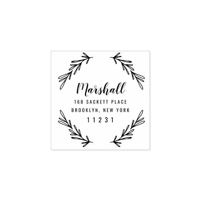 Tampons Encreurs Adresse de retour personnalisée Mariage couronne b (Impression)