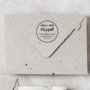 Tampons Encreurs Adresse de retour personnalisée Rustic Wreath Coup
