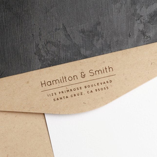 Tampons Encreurs Adresse de retour professionnelle minimaliste mode (Créateur téléchargé)