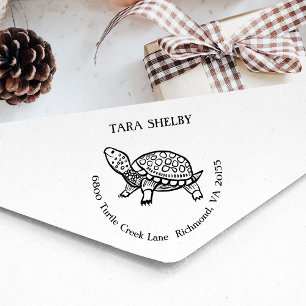 Tampons Encreurs Adresse de Retour Tortue Mignonne