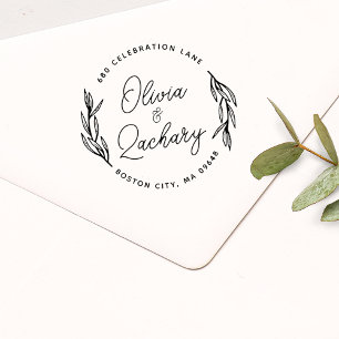 Tampons Encreurs Adresse Mariage circulaire de script moderne