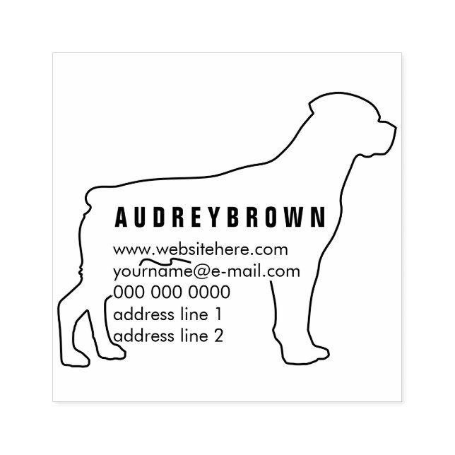 Tampons Encreurs Ajouter un nom adresse de retour Dog Rottweiler (Impression)