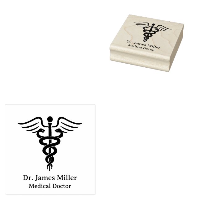 Tampons Encreurs Ajoutez Votre Nom Symbole Médical Docteur Infirmiè (Tamponné)