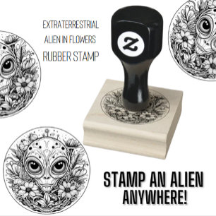 Tampons Encreurs Alien extraterrestre en Fleurs Starry Night