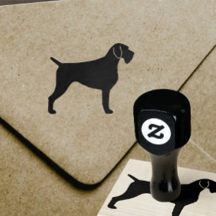 Tampons Encreurs Allemand À poils durs Pointer race Chien Silhouett