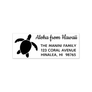 Tampons Encreurs Aloha de Hawaii Retour Adresse Timbre Honu Turtle