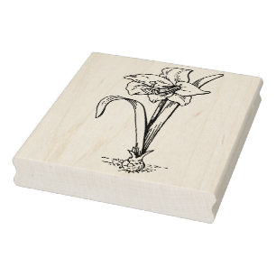 Tampons Encreurs Amaryllis ligne de fleur dessin timbre d'art