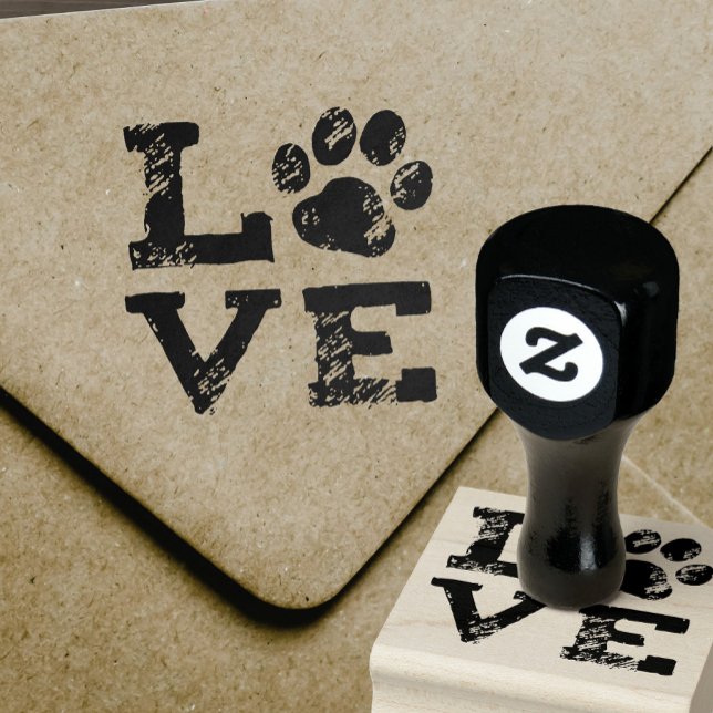 Tampons Encreurs AMOUR avec Empreinte de patte de chien (Créateur téléchargé)