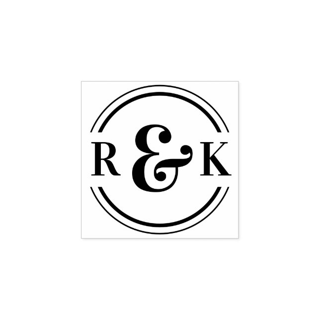 Tampons Encreurs Ampersan moderne classique et Initiales de deux mo (Impression)