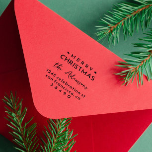Tampons Encreurs Amusants Moderne Joyeux Noël Famille Retour Adress