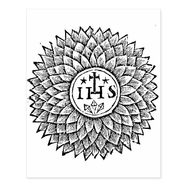 Tampons Encreurs Ancien Timbre en caoutchouc Christogram IHS (Impression)