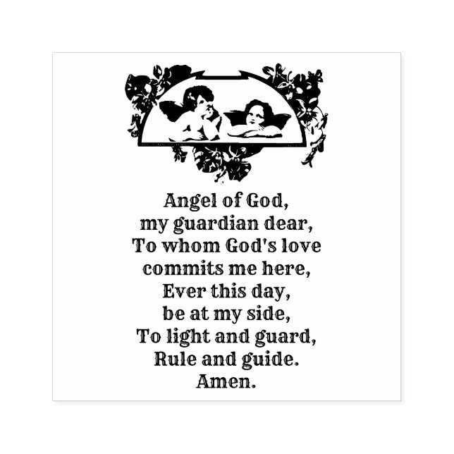 Tampons Encreurs Ange de Dieu Prière religieuse catholique (Impression)