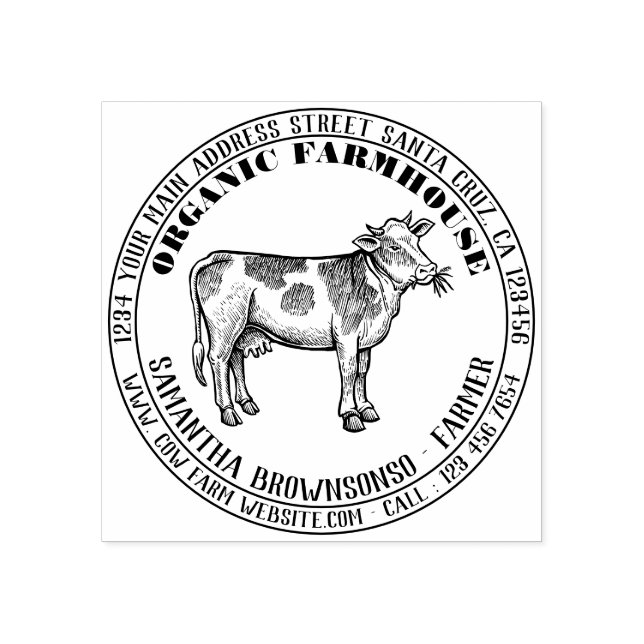 Tampons Encreurs Animaux de ferme Manger Vache d'herbe (Impression)