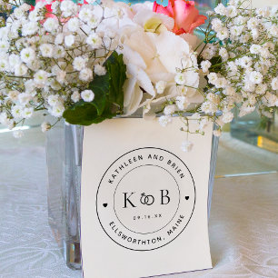 Tampons Encreurs Anneaux modernes Monogramme Initiales Mariage