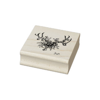 Tampons Encreurs Antlers avec timbre de fleurs