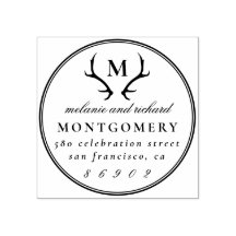 Antlers Monogram Noms et adresse de retour des Mar