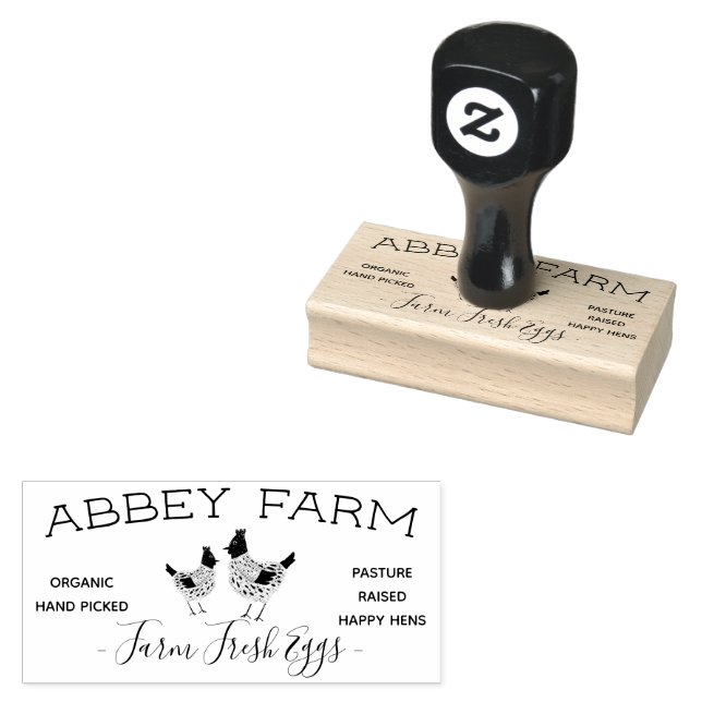 Tampons Encreurs Aquarelle Hen Farm Oeuf Frais Carton (Tamponné)