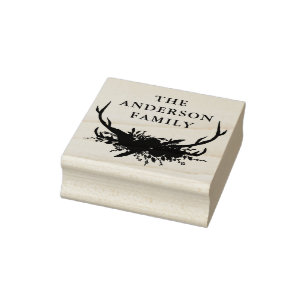 Tampons Encreurs aquarelle stag floral terre cuite moderne élégant