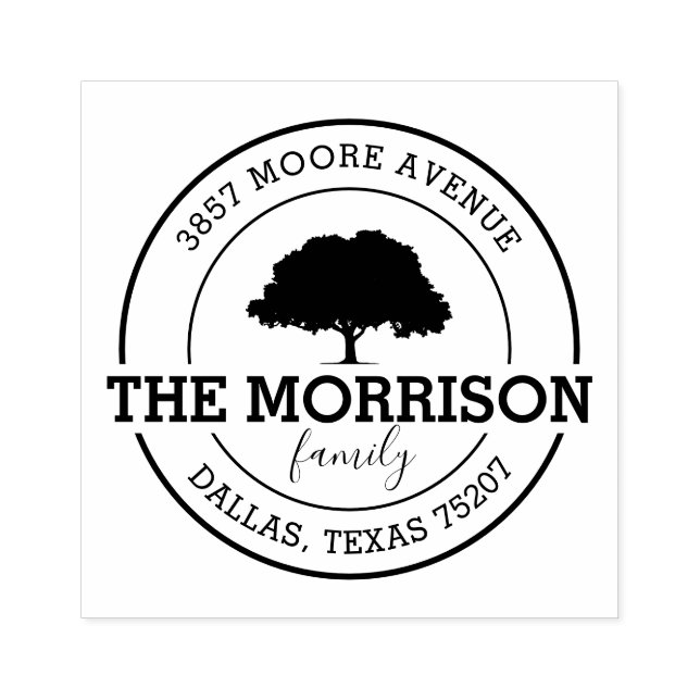 Tampons Encreurs Arborescence de la famille personnalisée | Nom, ad (Impression)