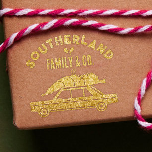 Tampons Encreurs Arbre de Noël de la voiture Vintage Rose de famill