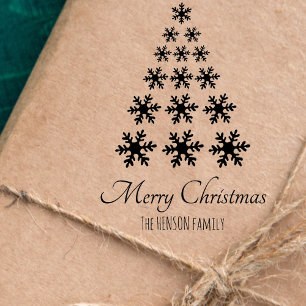 Tampons Encreurs Arbre de Noël flocon de neige Script Fêtes personn