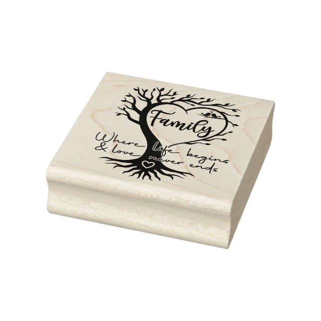 Tampons Encreurs Arbre familial où la vie commence et où l'amour ne (Tampon)
