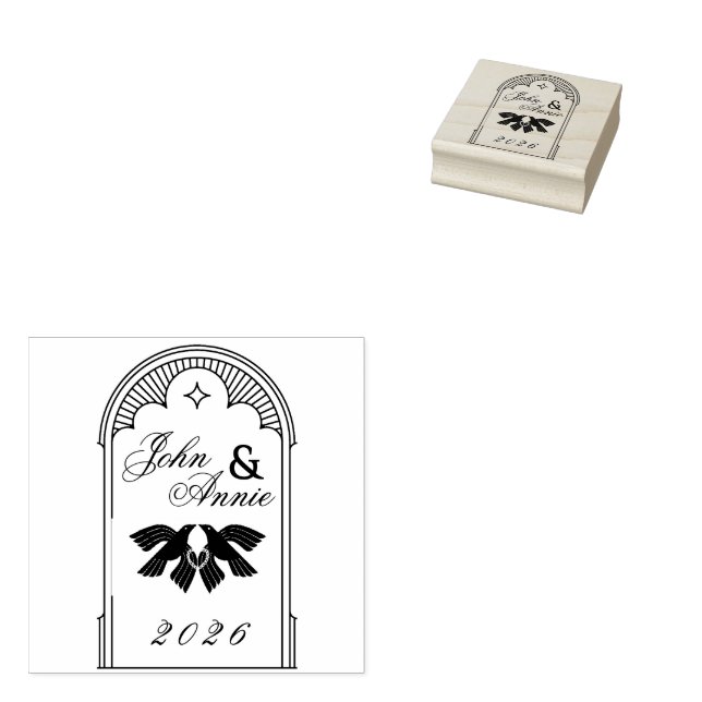Tampons Encreurs Art Deco Vintage Wedding Brand Stamp (Tamponné)