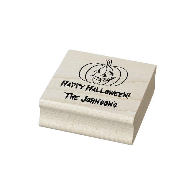 Tampons Encreurs Art du bois Timbre d'Halloween avec visage citroui (Tampon)