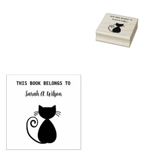 Tampons Encreurs Art Élégant Livre de Chat Belongs Livre personnali