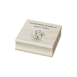 Tampons Encreurs Art Élégant Livre de Chat Belongs Livre personnali