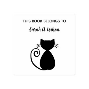 Tampons Encreurs Art Élégant Livre de Chat Belongs Livre personnali
