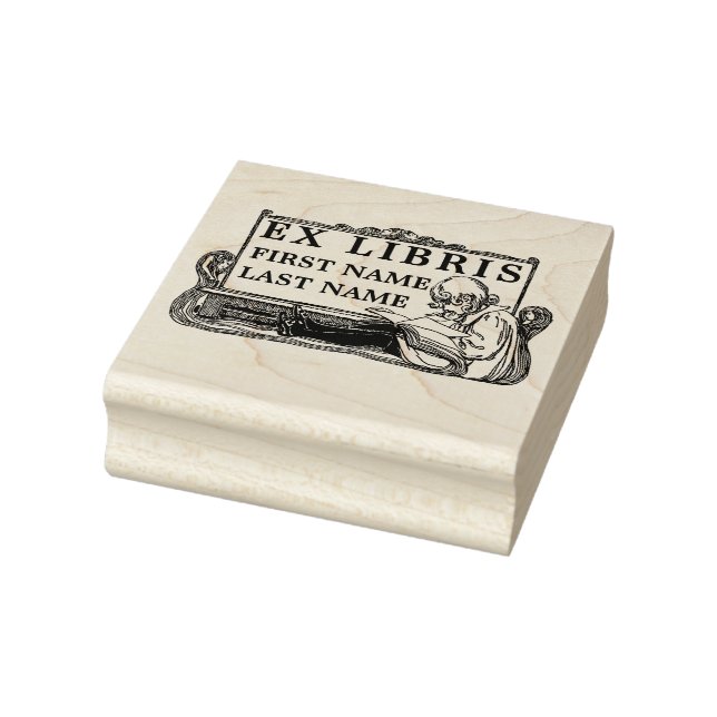 Tampons Encreurs Art Nouveau Girl Reading Book Ex Libris Modèle (Tampon)