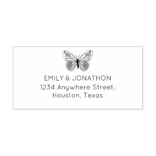 Tampons Encreurs Artsy Butterfly Nom de retour Adresse Mariage