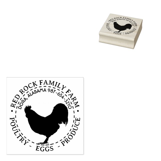 Tampons Encreurs Australorp Chicken Rooster Oeufs de volaille Comme (Tamponné)