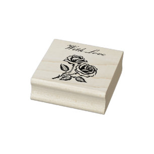 Tampons Encreurs Avec amour et deux roses