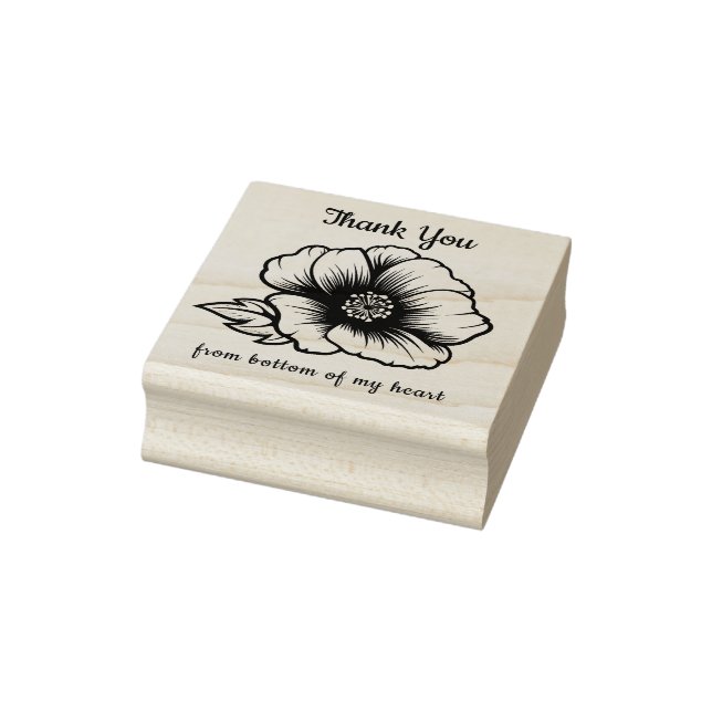 Tampons Encreurs Avec le texte personnalisé fleur poppy (Tampon)