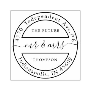 Tampons Encreurs Avenir élégant M. et Mme Calligraphy Typographie
