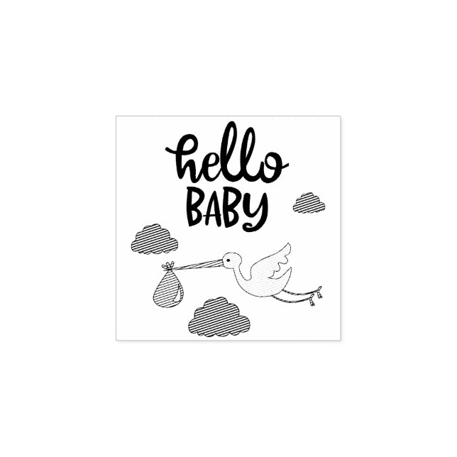 Tampons Encreurs Baby shower Bonjour nouvelle famille (Impression)