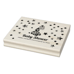 Tampons Encreurs Baby shower de la Giraffe et des Etoiles neutres