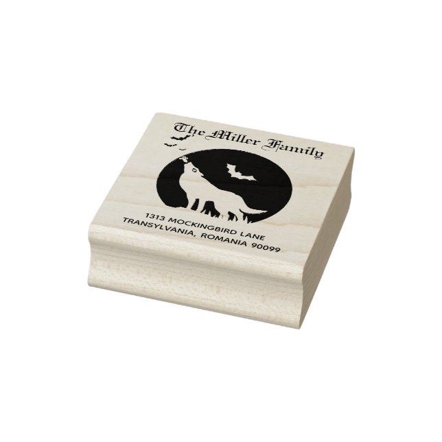 Tampons Encreurs Bad Moon Wood Art Adresse de retour (Tampon)