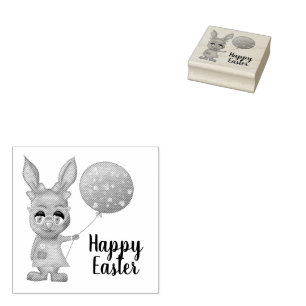 Tampons Encreurs Balloon Diva Bunny Pâques Custom Joyeux Pâques