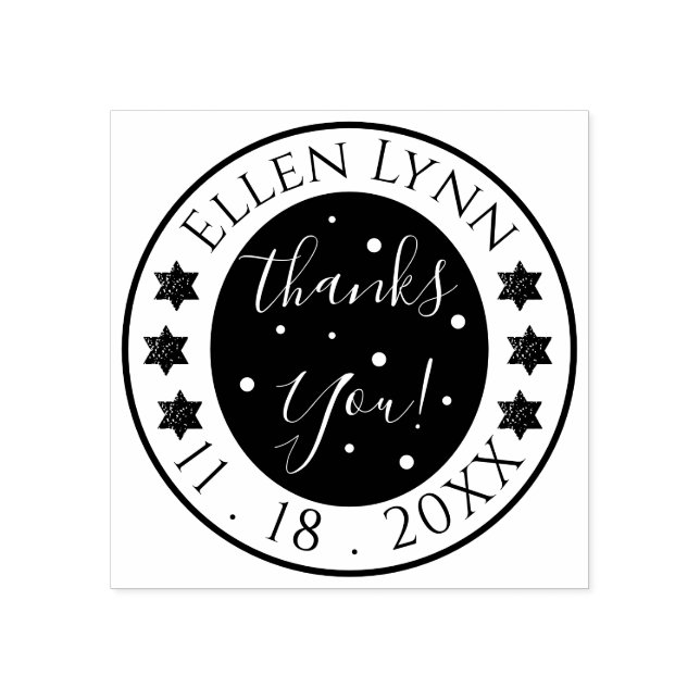 Tampons Encreurs Bat ou Bar Mitzvah Étoiles Encre Timbre en caoutch (Impression)