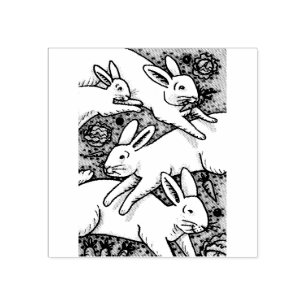 TAMPONS ENCREURS BÂTIMENTS DE PRINTEMPS, BUNNY RUBBER STAMP