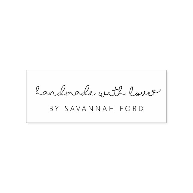 Tampons Encreurs Beau script simple Fait à la main avec amour (Impression)
